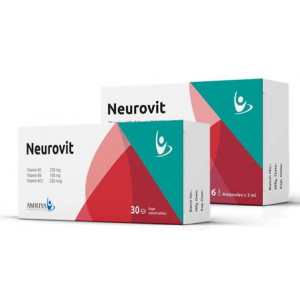 Neurovit ( Vitamins B1 250 mg + B6 100 mg + B12 250 mcg ) 30 sugar-coated tablets